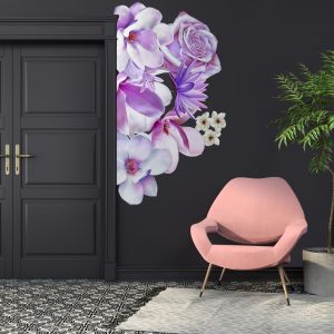 Adhesivo de pared - 3D floral rosa lirio orquídea rosa