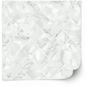  Adhesivo para azulejos - Mármol Peel and Stick Tile / Blanco / 24 piezas